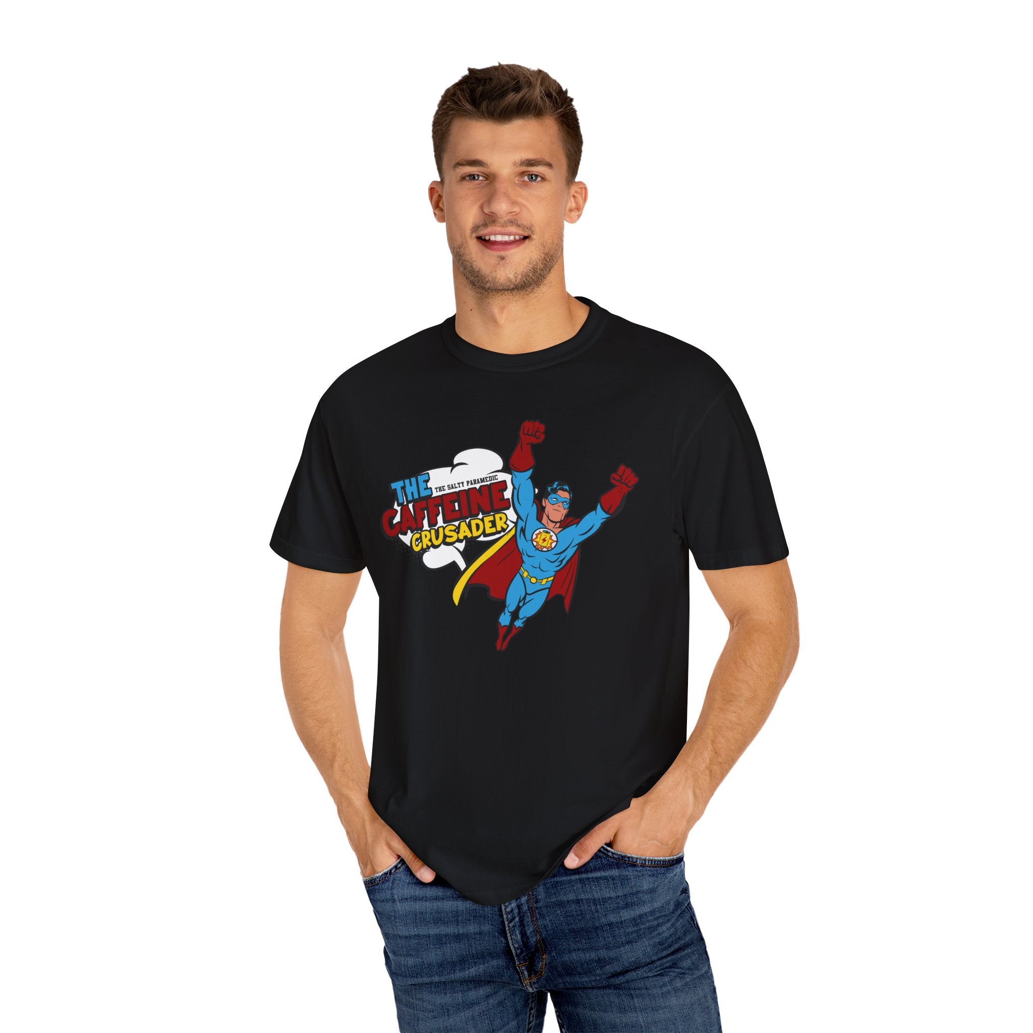Caffeine Crusader T-Shirt (Graphic on Front)